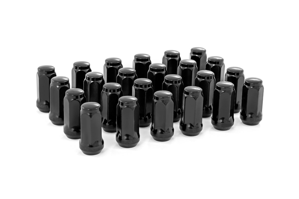 Chevrolet Silverado 1500 LD Lug Nut Set - Rough Country - Bulge Acorn Style - Black - 2019